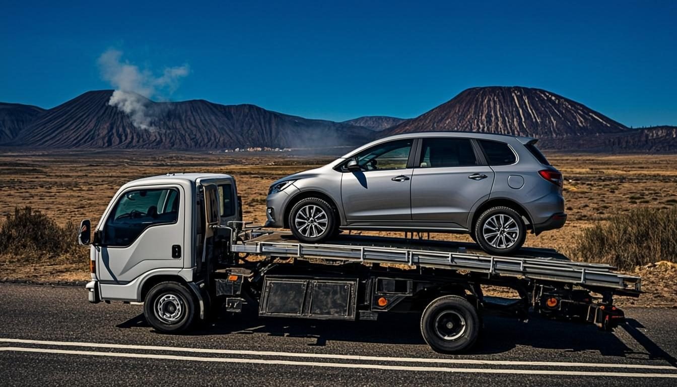 Jasa towing Garut 24 jam - derek mobil flatbed di Kabupaten Garut, Sindu Trans
