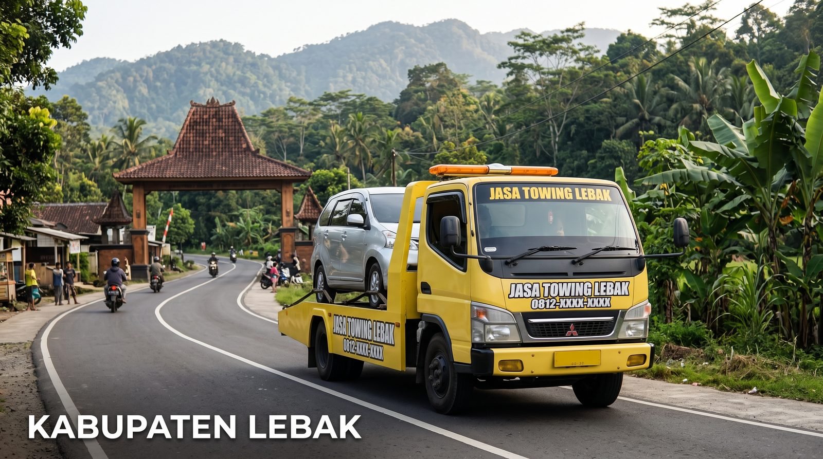 Truk derek mobil jasa towing Kabupaten Lebak 24 jam Sindu Trans