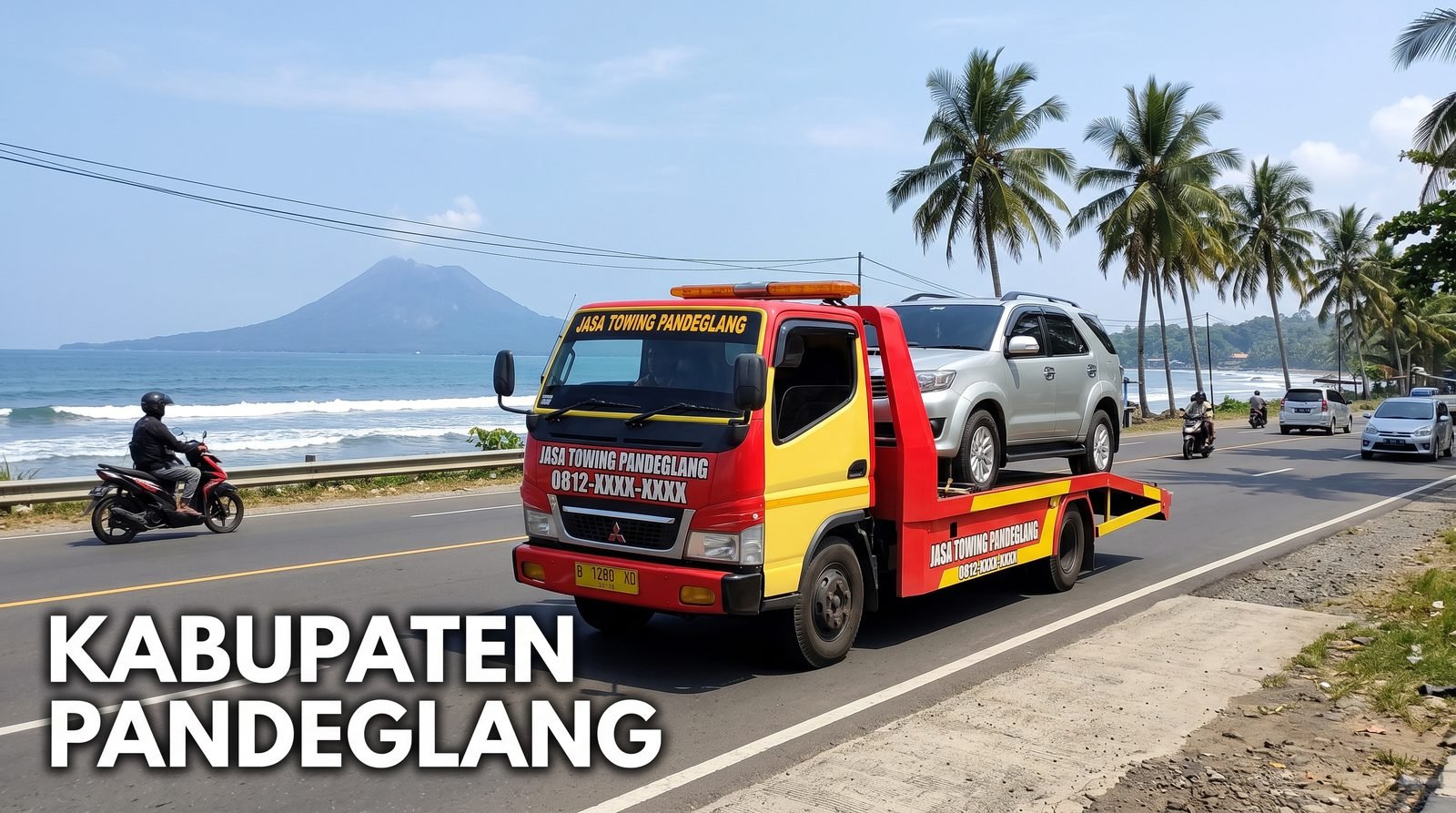 Truk derek mobil jasa towing Kabupaten Pandeglang 24 jam Sindu Trans