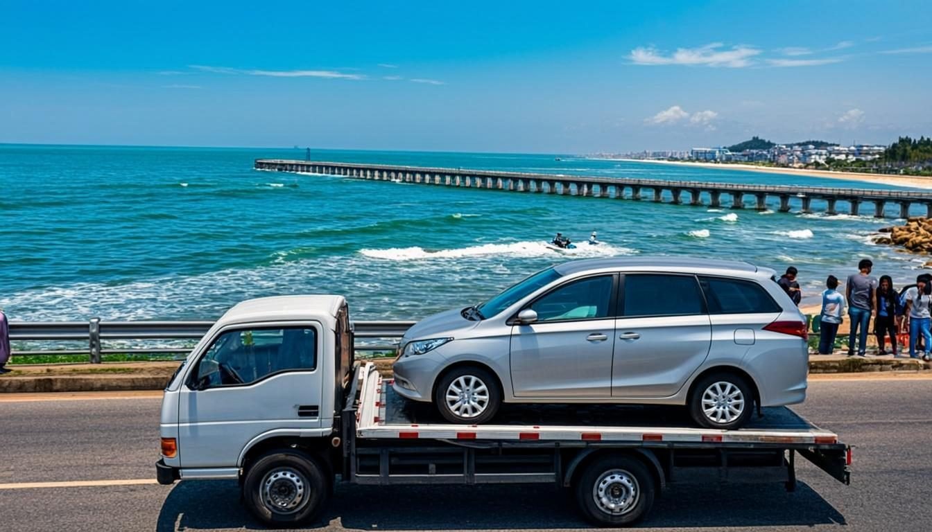 Jasa towing Pangandaran 24 jam - derek mobil flatbed di Kabupaten Pangandaran, Sindu Trans