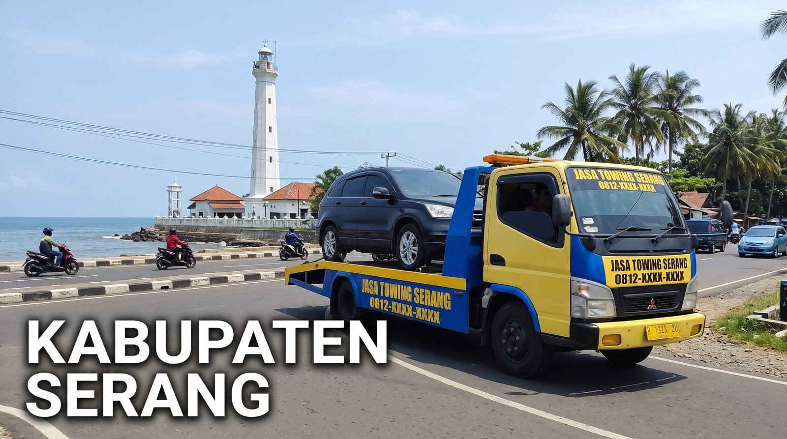 Truk derek mobil jasa towing Kabupaten Serang 24 jam Sindu Trans