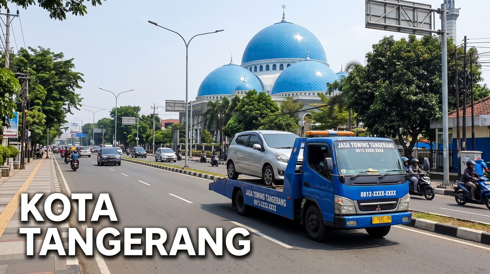 Truk derek mobil jasa towing Kota Tangerang 24 jam Sindu Trans